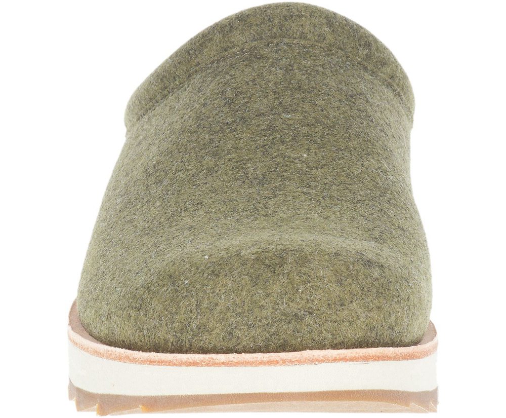 Merrell Slip Ons Olive - Juno Clog Wool - Mens 53SGFTPAX
